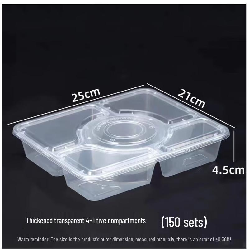 BOUSSAC Disposable PP Plastic Meal Prep & Takeout Containers
