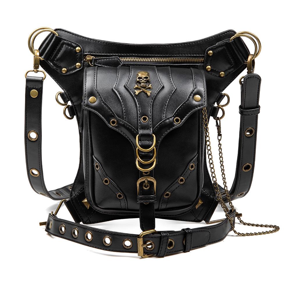 2024 Trendy Women's Black PU Chain Crossbody Shoulder Bag - Small Outdoor Waist Bag