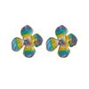 Butterfly Pearl Earrings Niche Design Premium French Retro Earrings Court Style Flower Enamel Oil Stud Earrings Women