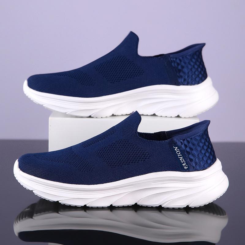 Spring New Casual Sports Running Shoes Soft-soled Lazy Shoes Fly-woven Breathable Mesh Shoes