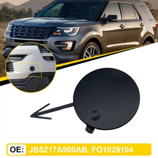 Front Bumper Tow Hook Eye Cover Primed Black For 2018- Ford Explorer Plastic 1X Tow Hook Cover