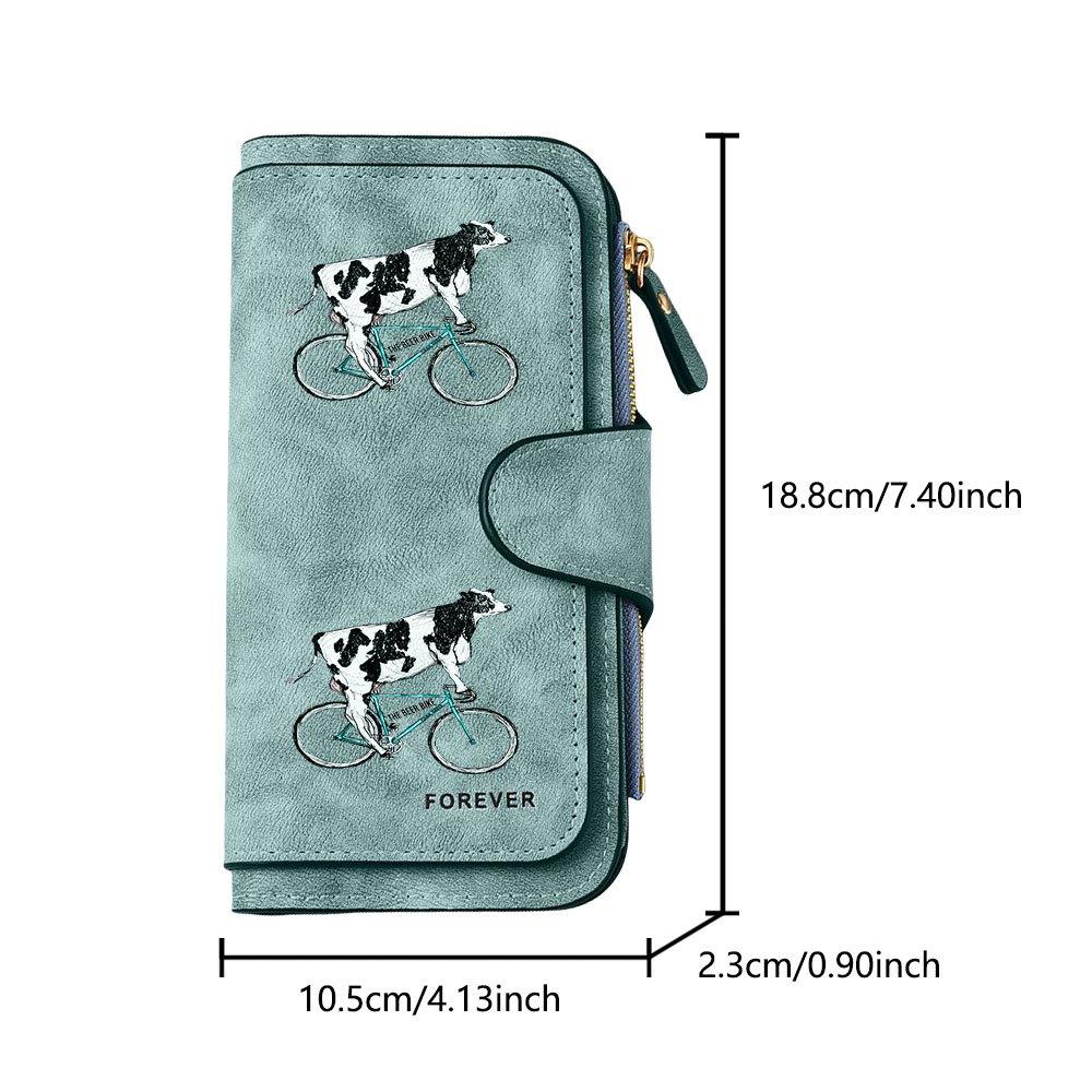 Cow Print Long Zipper Wallet, Large Capacity Card Holder, Unisex Clutch Bag, Fashionable Zipper Coin Purse, Suitable for Daily Use, A Great Gift for