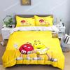 Fashion M&M Chocolate Bean Printed Bedding Sets Exquisite Bed Supplies Set Duvet Cover Bed Comforter Set Bedding Set Luxury Gift