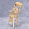 Simulation Stool Convenient to Store Simulated Wood Dollhouse High Chair Model for 1/12 Doll House