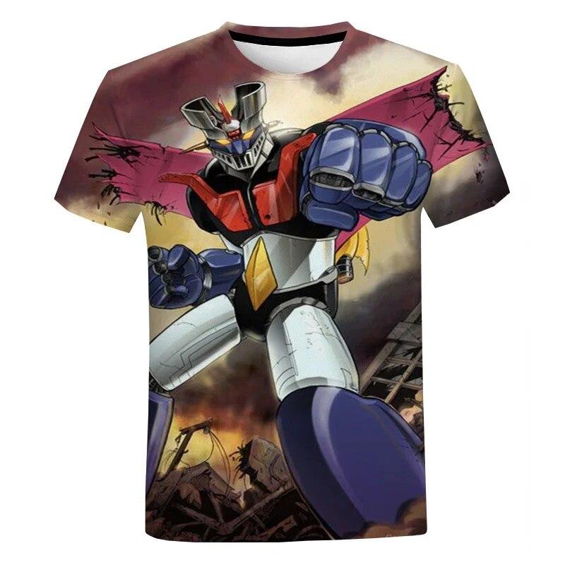 Herren T-Shirt mit 3D-Anime-Druck, Harajuku, lässige Oberteile, Street Fashion, übergroßes T-Shirt