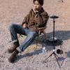 Detachable Camping Table with Tripod Storage Bag Heavy Duty Lightweight Aluminum Alloy Outdoor Picnic Portable Round Dining Table