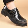 Fashion British Cowhide Platform Metal Buckle Leather Shoes for Men Designer Soft-soled Men's Wedding Shoes Fashion Business Shoe Male