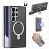 360 Full Protection Metal Magnetic Snap Lock Case for Samsung S26 S25 S24 S23 Ultra Front Glass+Frosted PC Hard Back Cover