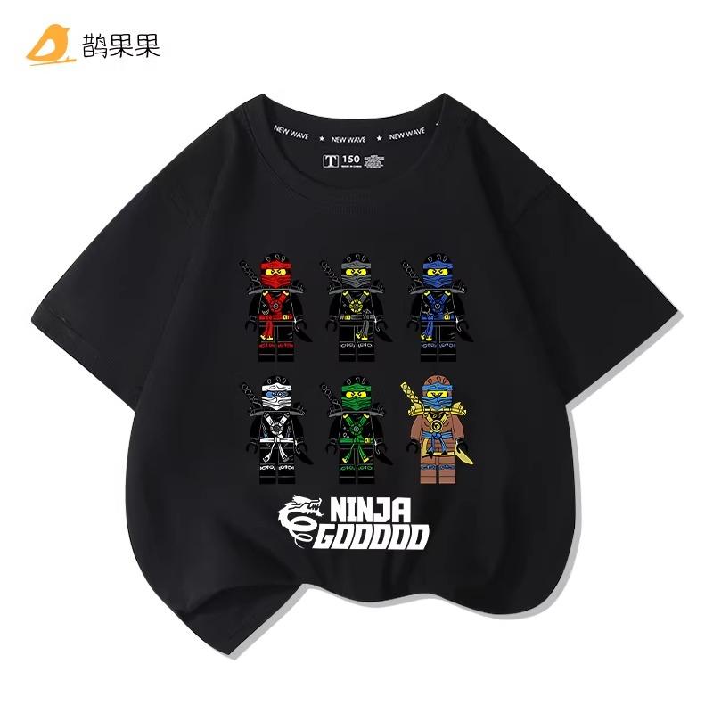 Phantom Ninja Limited Edition Printed T-Shirt for Big Boys and Girls - Children's Summer Cotton Short-Sleeved Shirt