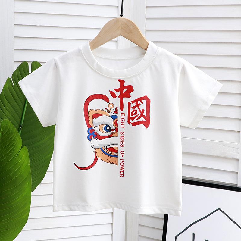 The new iceberg cotton children's short-sleeved T-shirt for boys and girls summer baby half-sleeved trend exploded the street