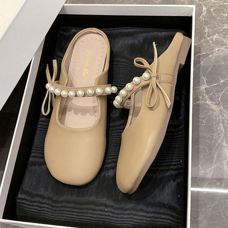 

Тапочки женские летние модные с высоким чувством стиля, трендовые, интернет-знаменитость, с закрытым носком, полутапочки с юбкой, французские крутые тапочки 40 абрикосовый