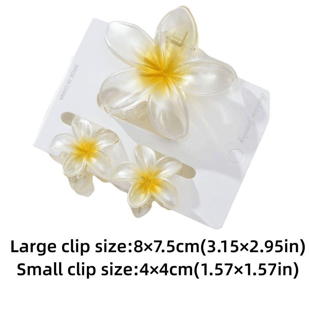 3Pcs/Set Hair Accessories Ponytail Clip Gradient Hairpin Plumeria Hawaiian Headwear  Beach