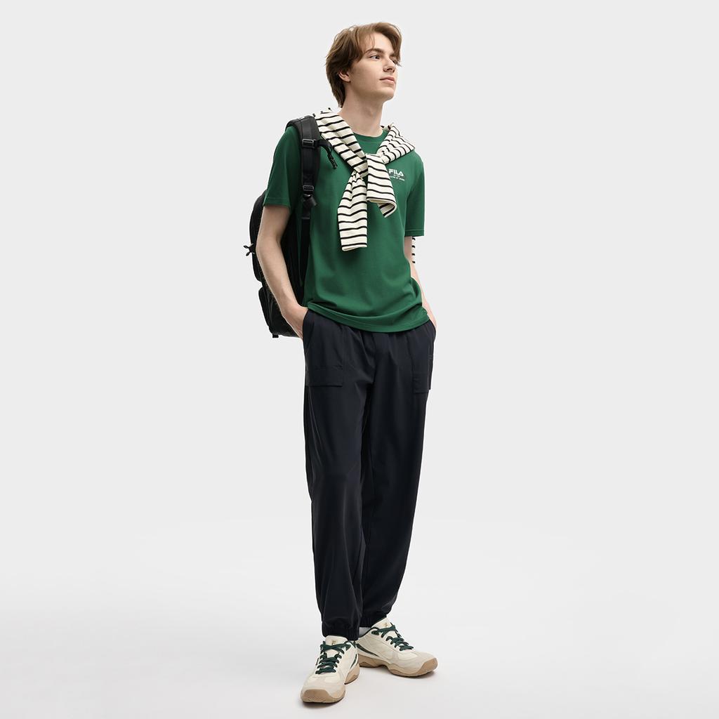 FILA Original Back Logo Printed Fashion Trendy Comfortable Casual Short Sleeve T-Shirt Men Tops F11M539106F-GN