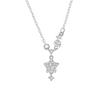 925 Sterling Silver Rhinestone Star Pendant Necklace - Elegant, Personalized Clavicle Chain for Women