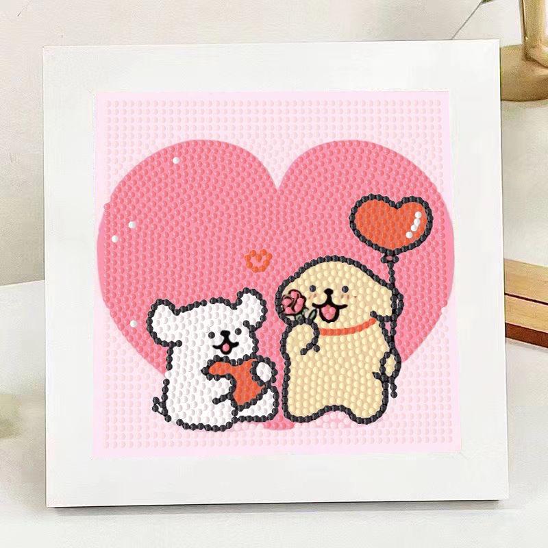Ins Line Puppy Diamond Painting DIY Cute Cartoon Handmade Educational Gift for Kids