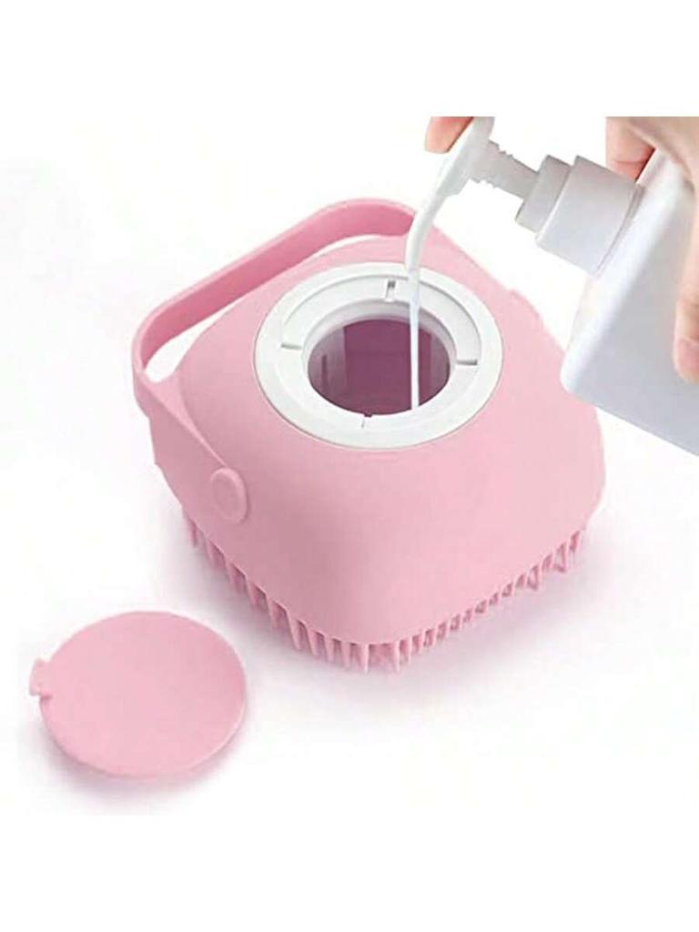 Dog Bath Brush Shampoo Scrubber for Bath Grooming/Washing Scrubber with Adjustable Ring Handle for Short Long Haired Dogs