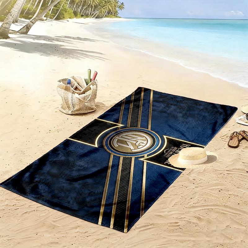 FC Internazionale Milano Print Beach Towel, Large Soft Quick Dry Towel for Beach Camping Swimming