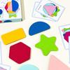 1 Set Fun Shape Stacking Puzzles Educational Toys Wooden Geometric Shapes Stacked Color Recognition Games
