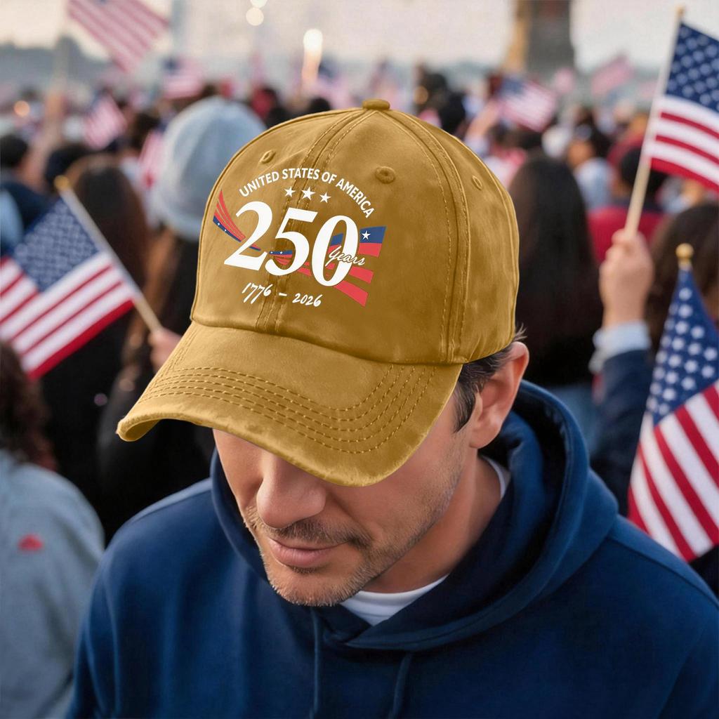 Men's and Women's Matching American 250th Anniversary Anniversary Embroidered Vintage Washed Baseball Cap