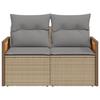 VidaXL Garden Sofa with Cushions 2-seater Beige Braided Resin 366099