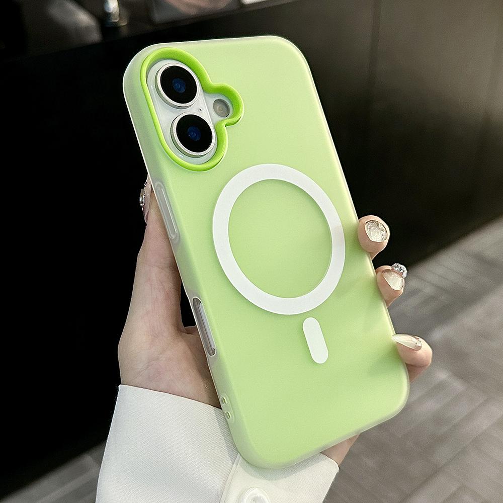 Magnetic Candy Color 2 IN 1 Case For Magsafe Wireless Charging iPhone 11 12 13 14 15 16 Pro Max Plus Shockproof Clear Soft Cover