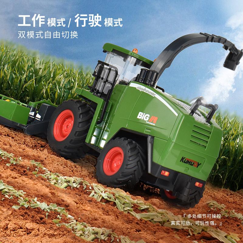 Electric Remote Control Harvester Farmer Car Toy Farm Tractor Engineering Car Simulation Farm Transport Car Model