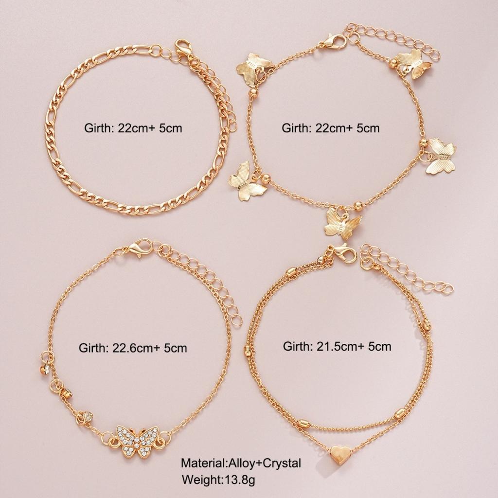 Delicate Hollow Butterfly Anklet For Women, Cute Beach Foot Chain With Lace Pendant, New Ankle Bracelet