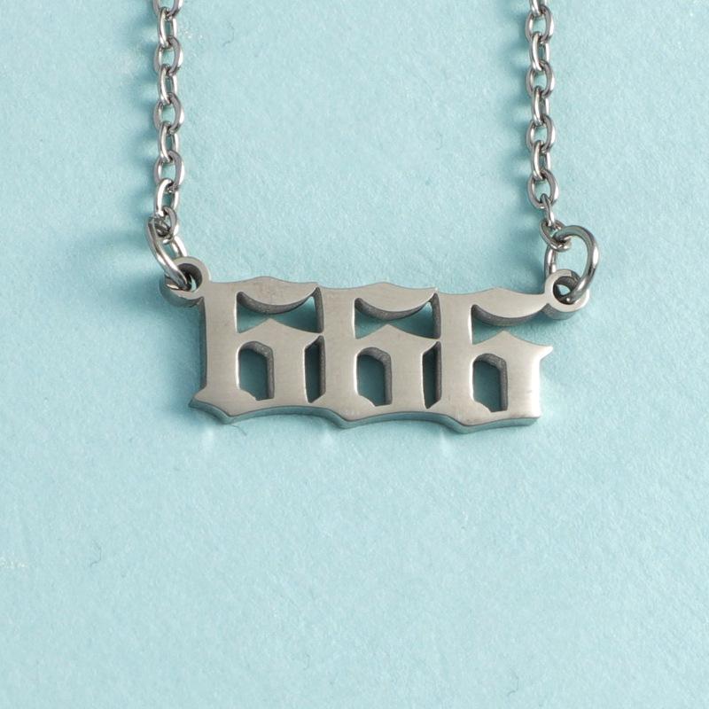 European and American personality number 111-999 stainless steel pendant necklace stainless steel vintage necklace