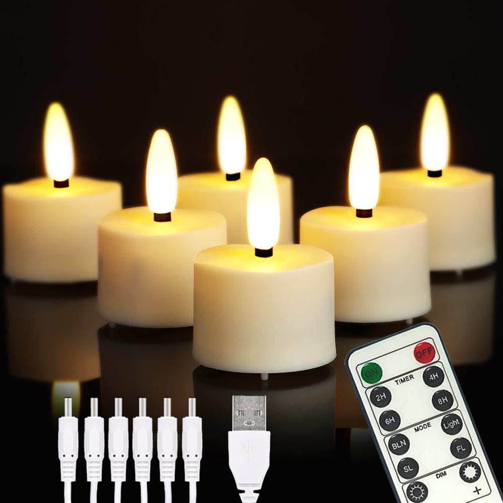 Rechargeable LED Candle Lamp with Remote Control Timer for Halloween Decoration
