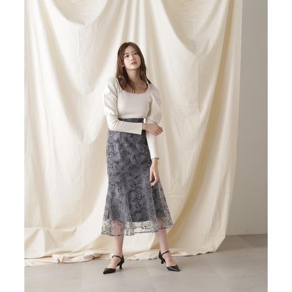 Jill by Jill Stuart Women's Rose Embroidery Mermaid Skirt, Pink, 125-3220019