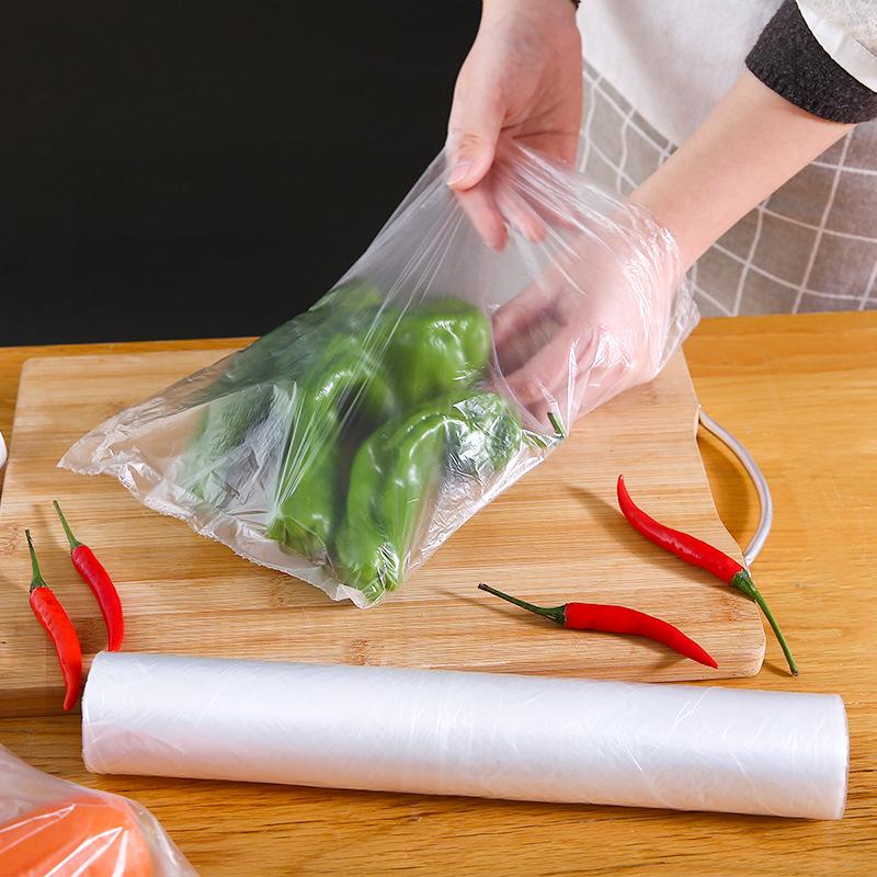 Food Grade PE Thickened Plastic Wrap: Transparent, Microwaveable Sealing Bags In Large, Medium, and Small Sizes for Fresh-Keeping.