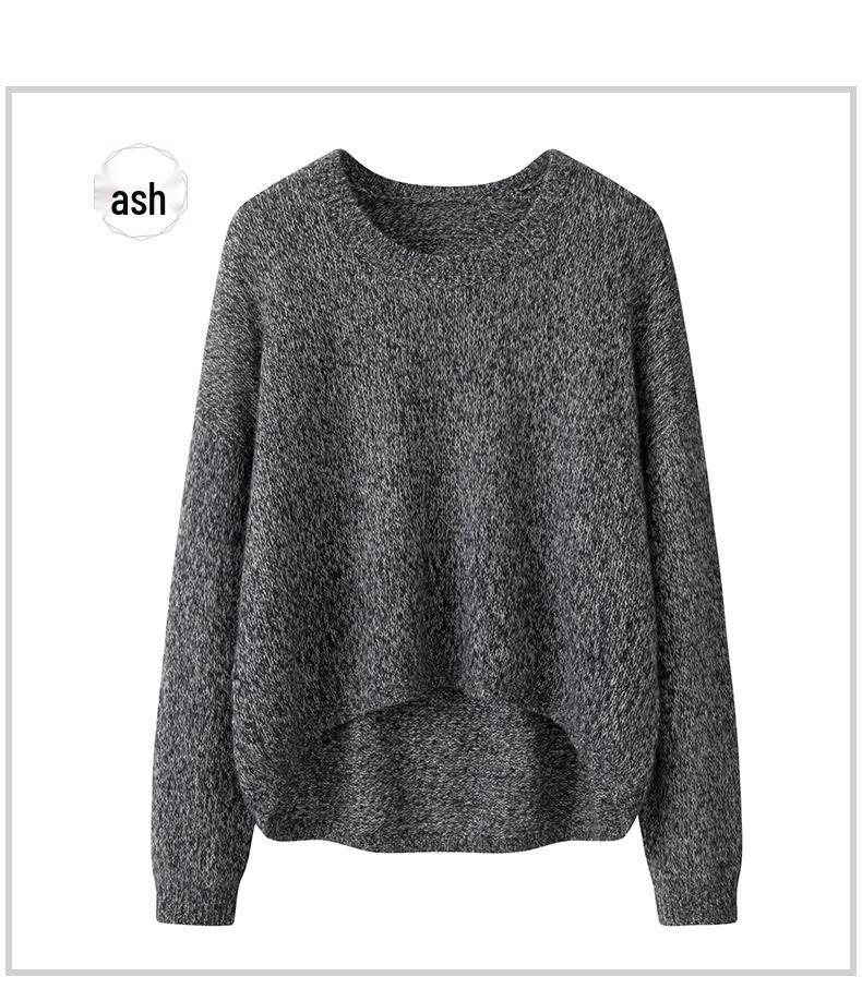 Damen Weicher Kaschmir Strickpullover - Rundhalsausschnitt, Lockere Passform, Einfarbiger Pullover für Herbst/Winter