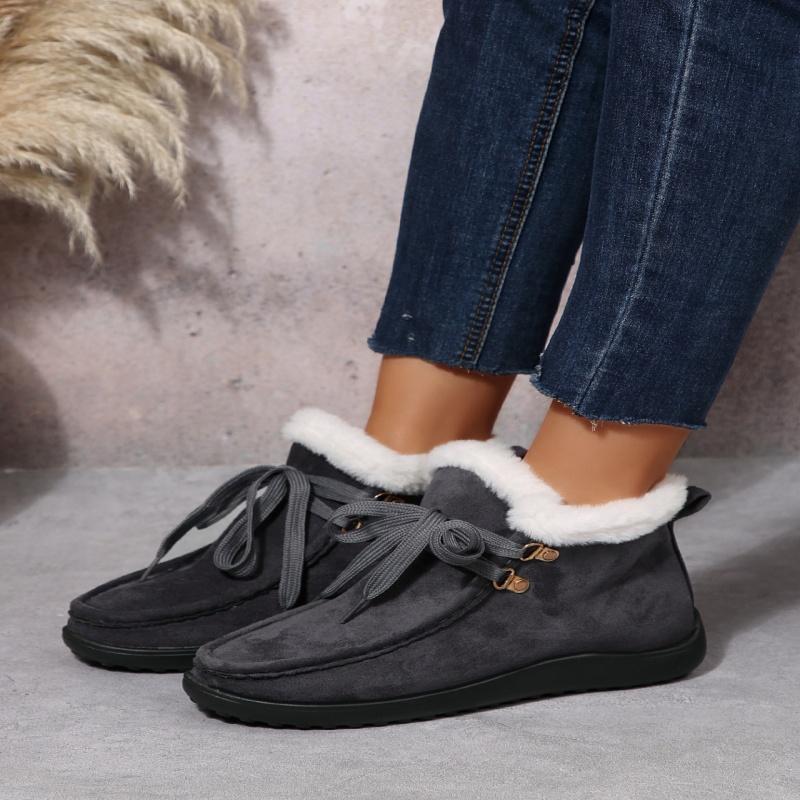 Fashionable and Comfortable Casual Short Boots Winter New Round-headed Lined Warm Anti-slip Casual Snow Boots Suitable for Women