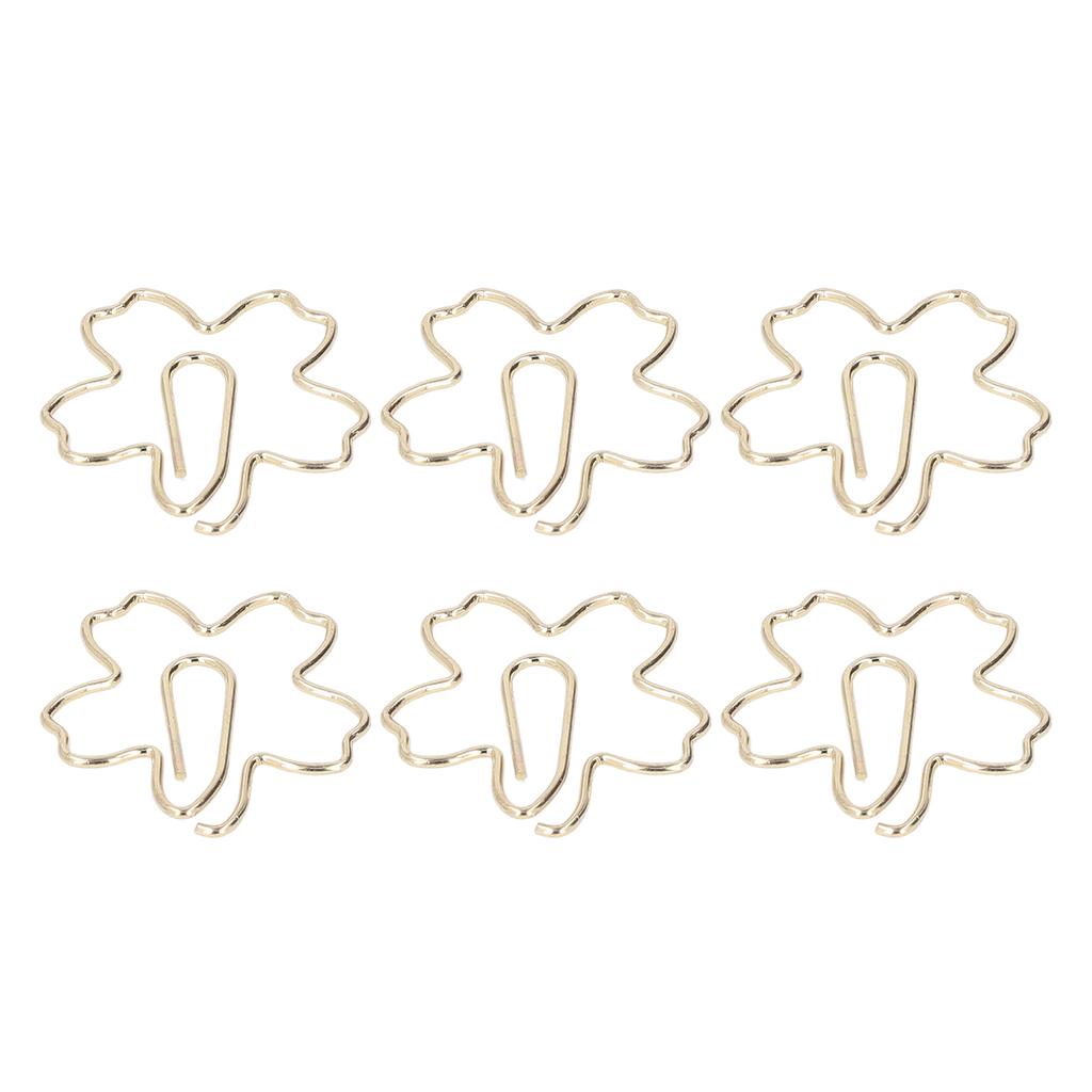 100pcs Gold Paper Clips Flower Shaped Paper Clips Electroplating Cute Special Fun Paper Clips for Ki