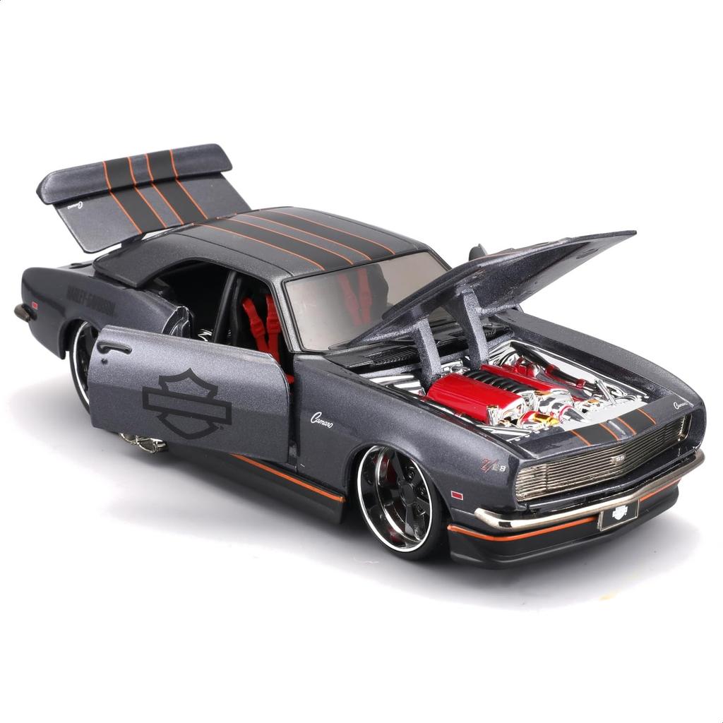 Maisto 1/24 Scale Chevrolet Camaro Z/28 1968 Dark Gray Harley-Davidson Custom Series / Diecast Model Car, Finished Model 32273