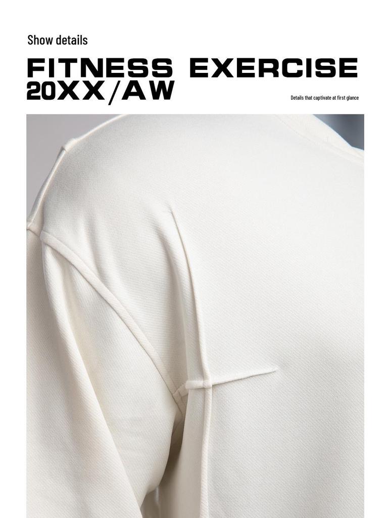 Autumn Men's Long Sleeve T-Shirt, Solid Color, Sporty Casual, Euro-American Style, Crew Neck, Fitness Sweatshirt.