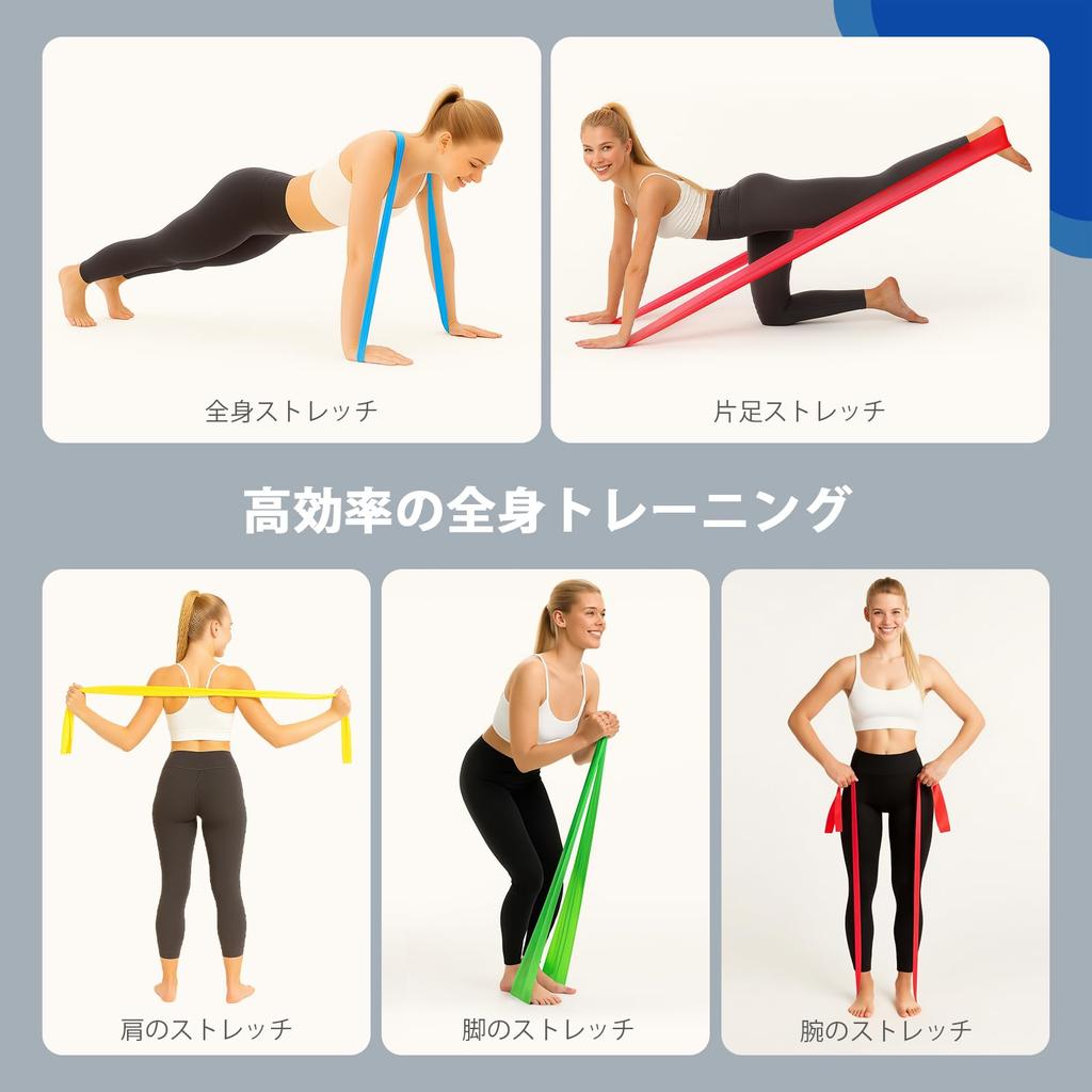 SURFOU Stretch Band 1.8m 32kg/70LBS Fitness Band Set of 4