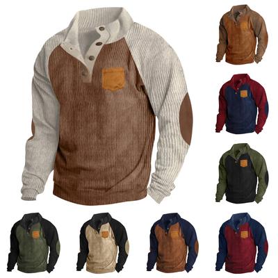 Pánska mikina so stojatým golierom je outdoorové ležérne svetre top