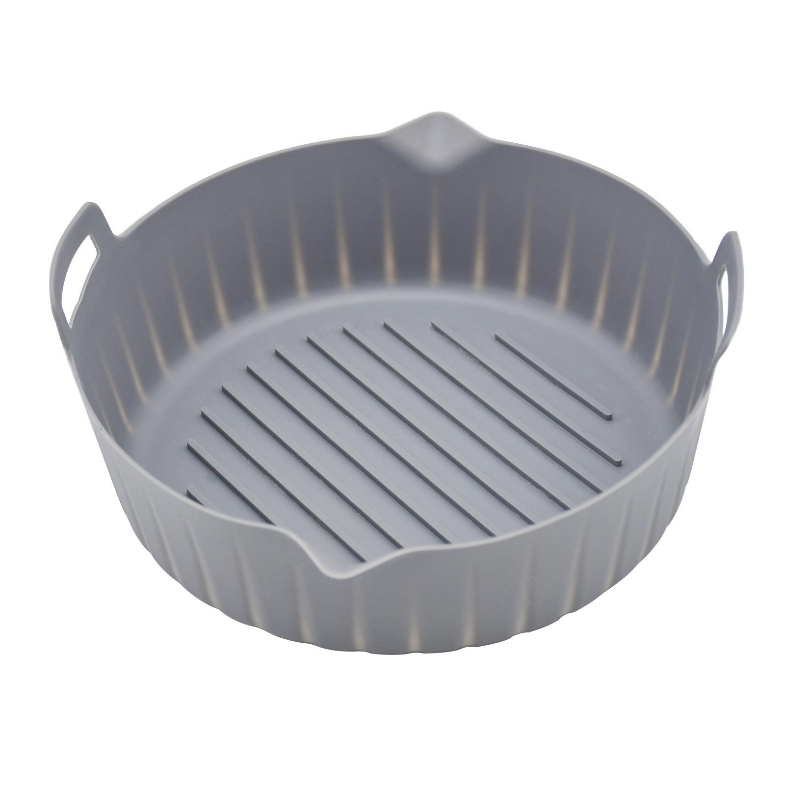 

Утолщенный круглый коврик для фритюрницы, силиконовая форма для выпечки, внутренний вкладыш, многофункциональный теплоизоляционный силиконовый противень 21*21*7.5cm серый