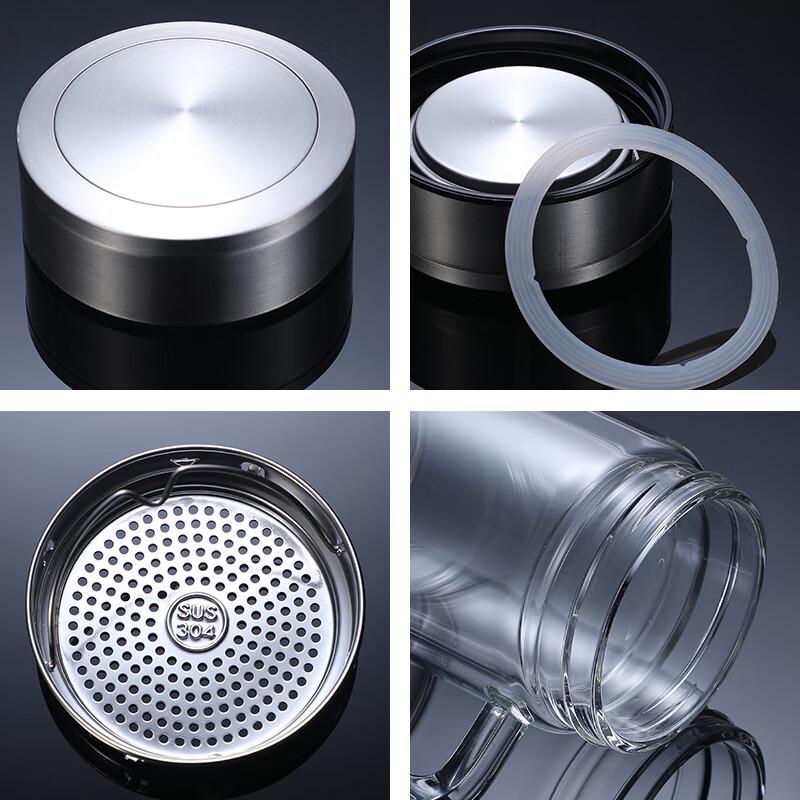 Xiyin Double-Layer Glass Insulated Tea Mug with Filter