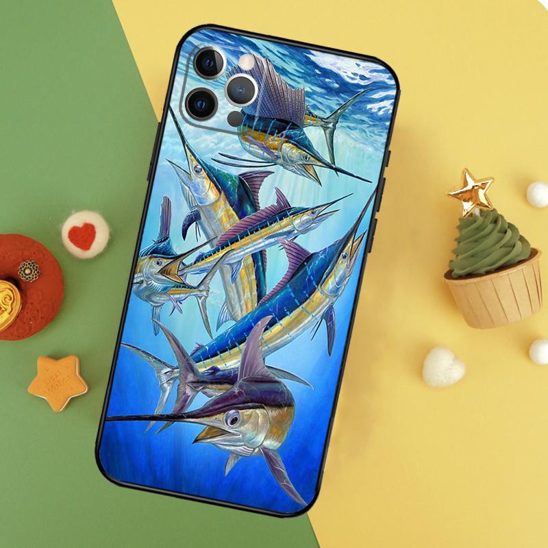 Fishing Gear Fish Funda For iPhone 11 12 13 14 16 15 Pro Max Mini XS Max X XR SE2 7 8 14 16 15 Plus Phone Case