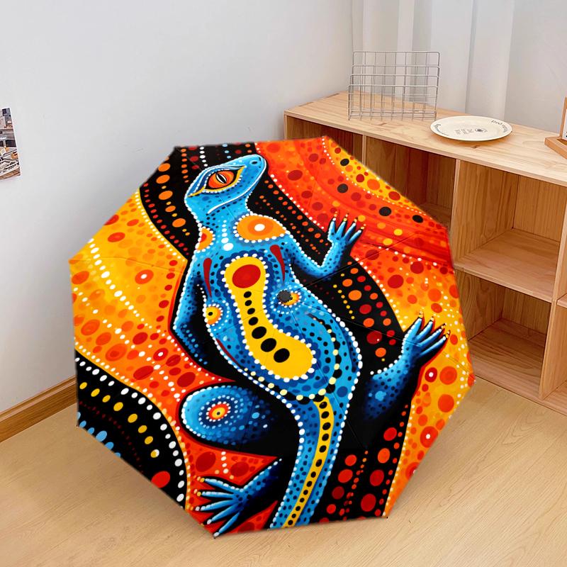 

1 PC Automatic Folding Umbrella - Polka dot art Pattern, Portable & Foldable Design with 8 Ribs, Christmas Birthday Gifts
