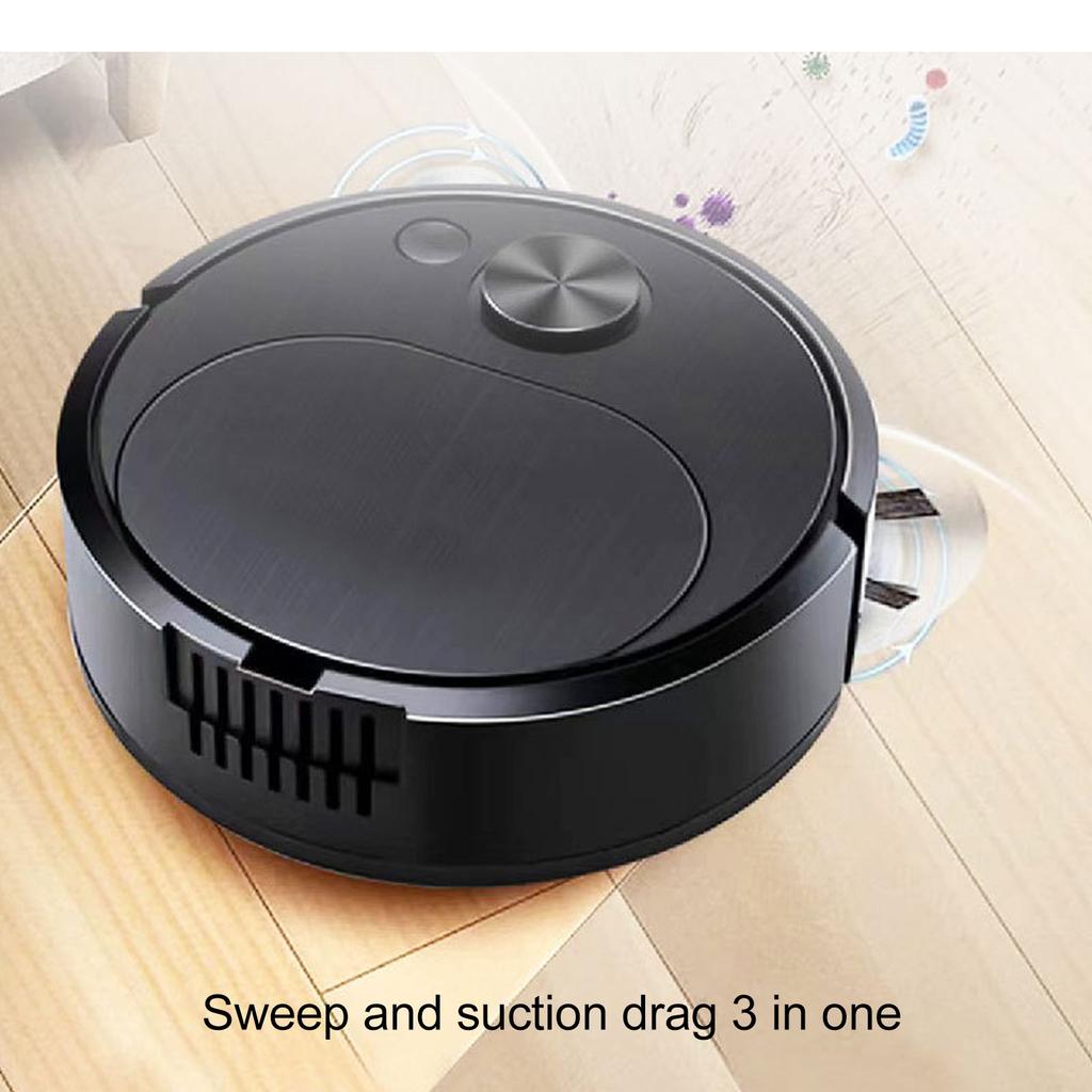 Intelligent Sweeping Robot Low Noise Compact Rechargeable Black 3 In 1 Automatic Vacuum Cleaner Mop Efficient for Office
