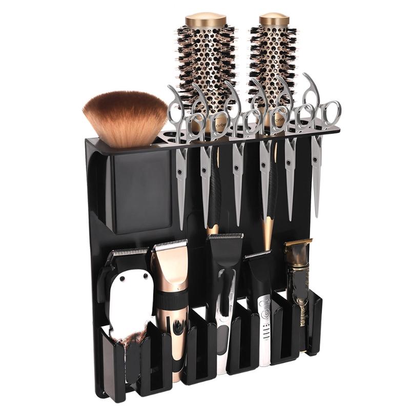 Wall Electric Clipper Rack Hair Trimmer Shaver Holder Mounted Hair Dryer Barber Storage Box Salon Practical Tool