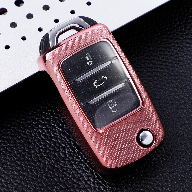 Transparent Carbon Fiber Car Key Case for Changan CS75/CS55/Eado/CS35/CS15