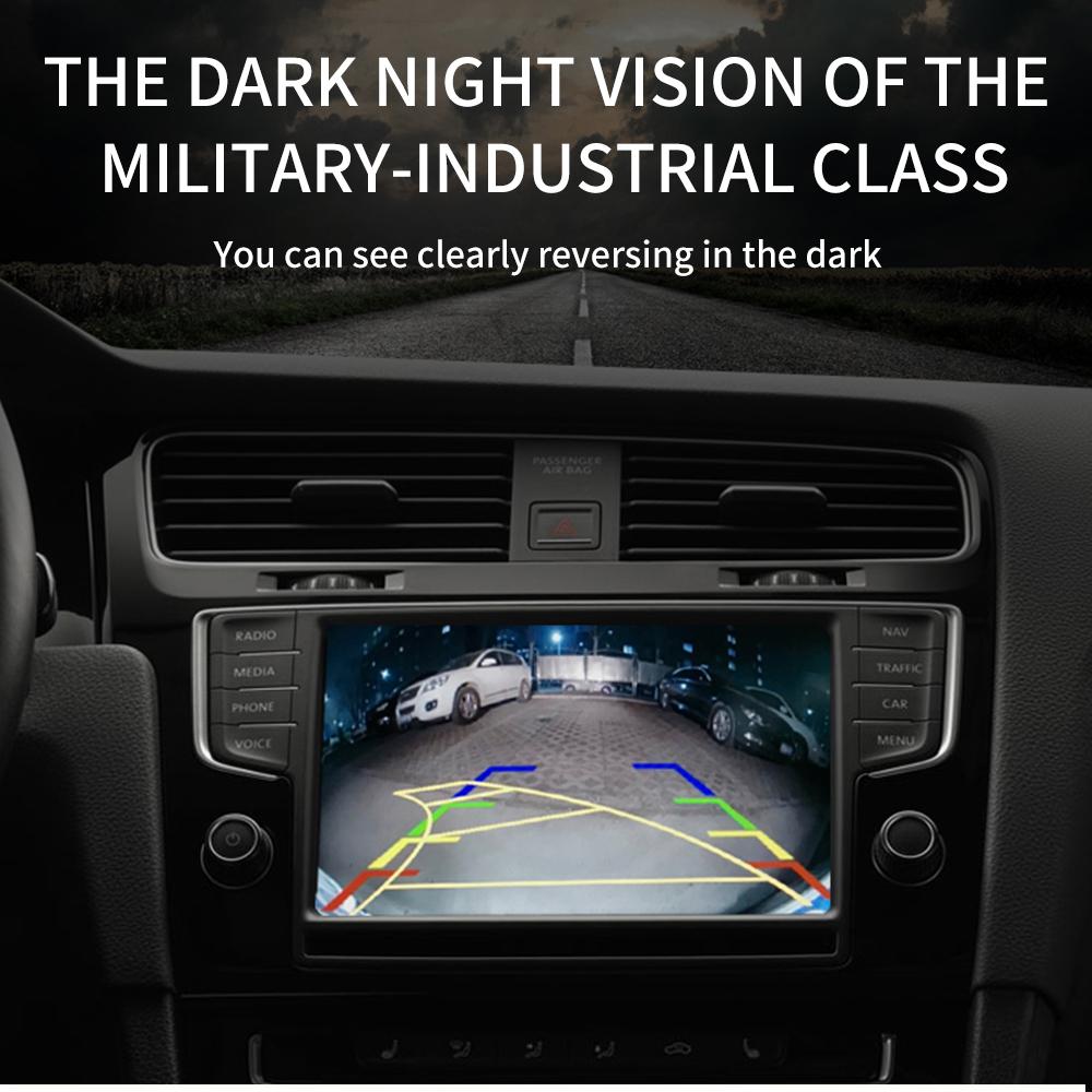 EU Europe Car License Plate Frame Rear View Camera 170 Degree Night Vision with 2 Visual Reversing Radar Detector