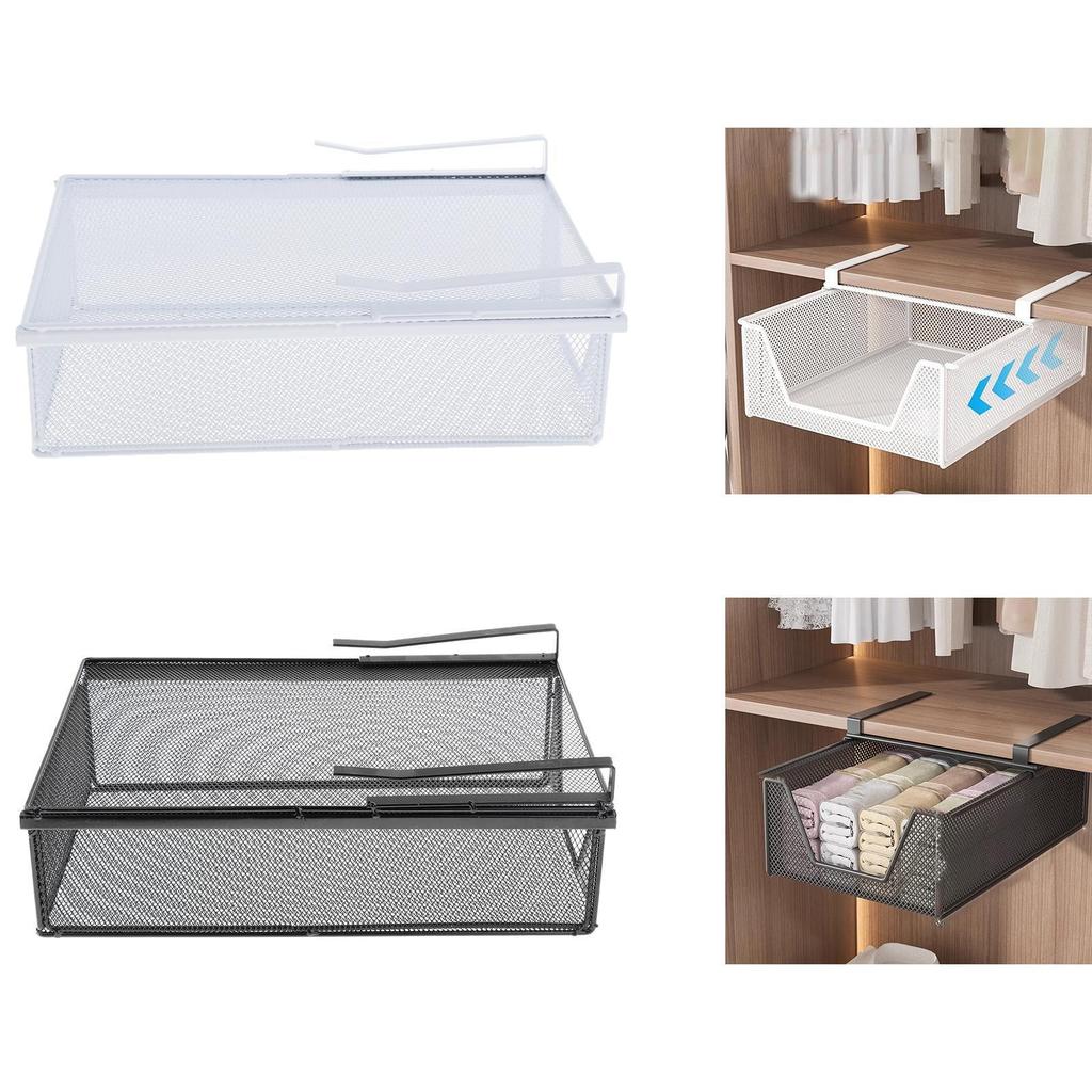 Under Cabinet Sliding Basket Metal Wire Organizer Drawer Partition Divider for Wardrobe Bedroom Kitchen