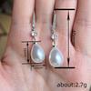 Teardrop Pearl Dangling Drop Earrings Paved Shiny Stone Fish Hook Dainty Ear Rings for Women Wedding Formal Jewelry