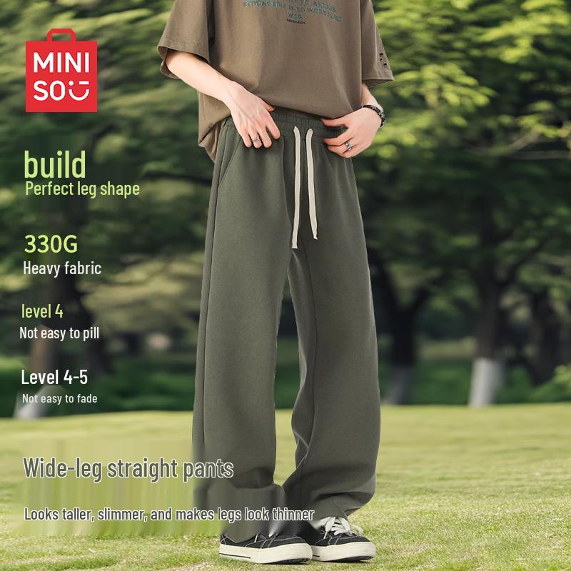 

MINISO Men s Autumn Loose Fit Straight-Leg Casual Pants L
