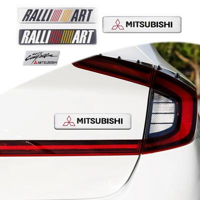 For ASX Lancer 9 Outlander 3 Ralliart Car Styling 3D Aluminum Car Stickers Emblem Badge Body Trunk Decoration Decals UG2